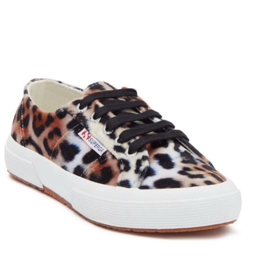 NEW Superga 2750 Leopard Multi Print Lace Up Sneakers Size 36/6